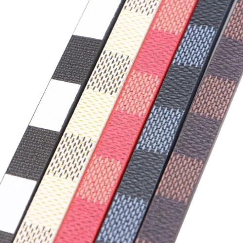 10mm Flat PU Leather Cord Popular Lattice Pattern Rope Diy Jewelry Findings Accessories Jewelry Making Materials For Bracelets