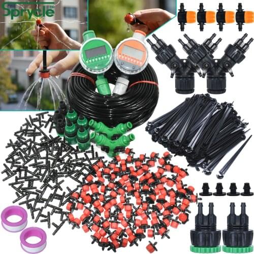 SPRYCLE Garden Watering System Drippers Kits Timer Controller Micro Automatic 4/7mm 1/4 Drip Irrigation DIY Irrigator Greenhouse