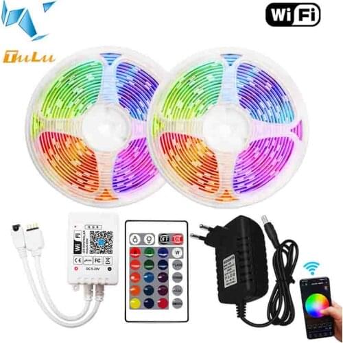 5M 10M 15M 20M RGB LED Strip 12v WIFI Led Strip Light Waterproof 5050 2835 LED Tape Diode Ribbon Alexa Google Assistant Control