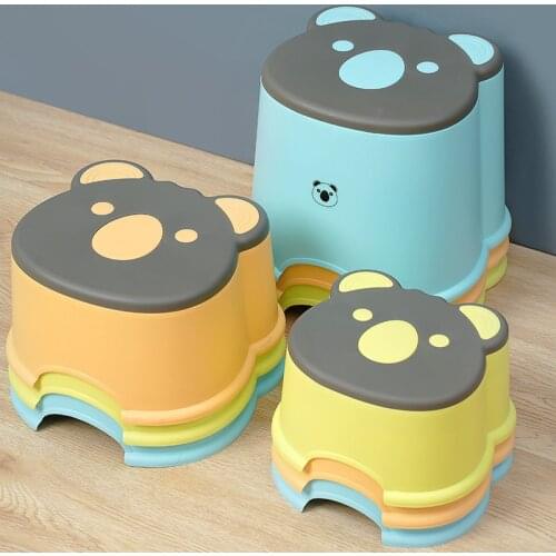 Cartoon Cute Three-Size Plastic Stool ChildrenS Baby Low Stool Small Bench Household Thickened Non-Slip Step Stool Foot Stool