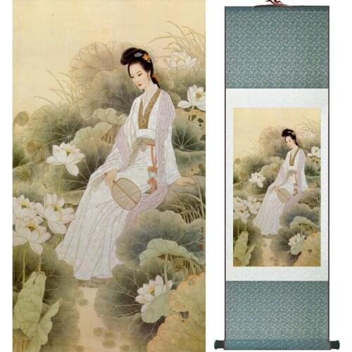 Traditional Chinese pretty girls painting Home Office Decoration beautifull women painting Chinese painting 041101