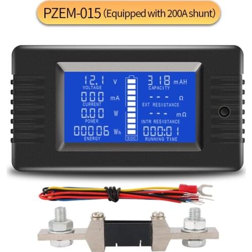 PZEM015 DC 200V 200A Voltmeter Ammeter Car Battery Tester Capacity resistance electricity Voltage Meter monitor 12v 24v 48v 96v