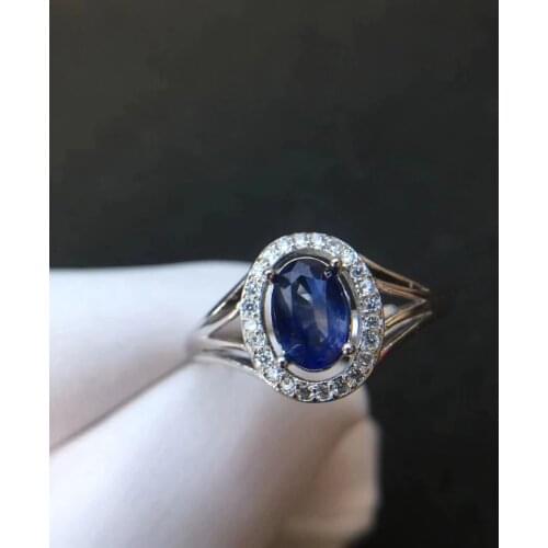 Anniversary Ring Sapphire ring Natural and real sapphire 925 sterling silver 5*7mm For Your Lovely Wife