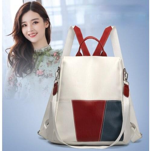 2021 New High Quality Leather Women Backpack Anti-Theft Travel Backpack Large Capacity School Bags for Teenage Girls Wallet