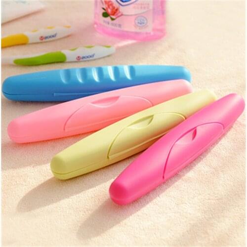 1PC Pure Color Tooth Brush Storage Box Travel Portable Toothbrush Tableware Fork Spoons Protect Container Case Holder