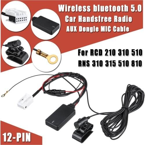 12Pin Car Hands-free Radio AUX Dongle MIC For VW for Skoda RCD 210 310 510 RNS 310 315 510 810 Wireless bluetooth 5.0