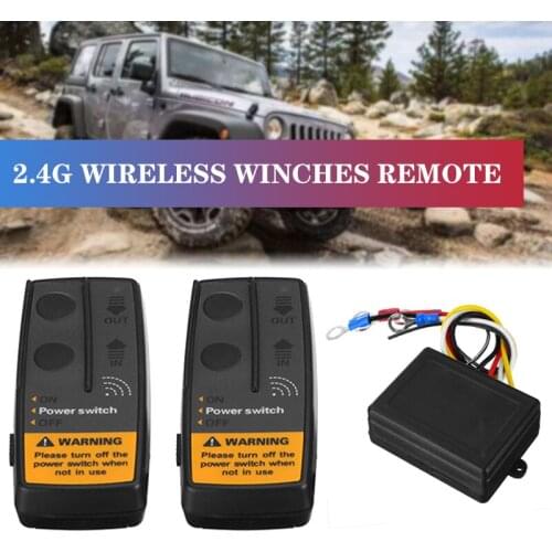 2.4G 12V 50M Digital Wireless Winches Remote Control Recovery Kit Truck Vehicle Trailer For Jeep SUV Truck ATV 120W 100ft
