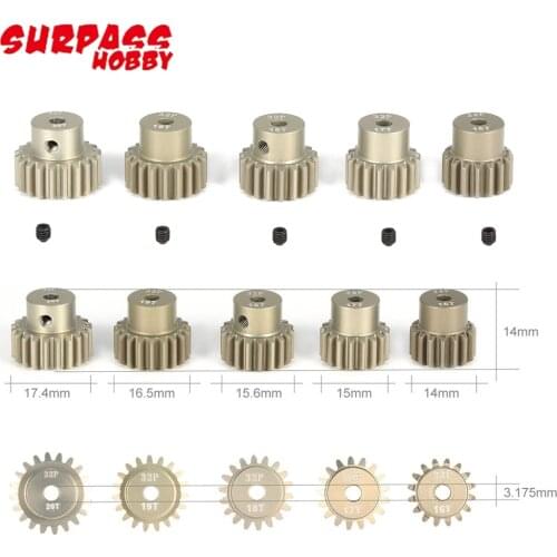 2pcs/lot Surpass Hobby 32DP 12T/13T/14T/15T/16T17T/18T/19T/20T 3.175mm Shaft Aluminum Pinion Gear Motor For 1/10 RC Car HSP HPI