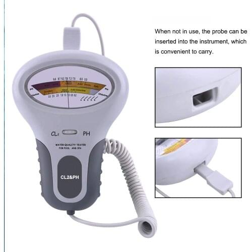 2 in 1 Chlorine And PH Meter Swimming Pool Tester CL2 Level Meter Test Spa Water Quality Meter Monitoring Detector Analyzer