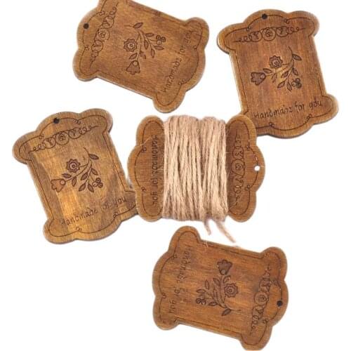 5Pcs/lot Flower Pattern Brown Wooden Bobbin Spools Cord Wire Sewing For Thread String Ribbons Reel Flat Spool Home Decor 68*53mm