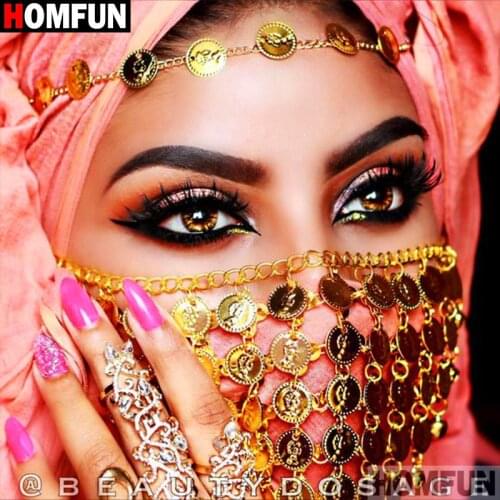 HOMFUN Full Square/Round Drill 5D DIY Diamond Painting "Beauty mask" 3D Diamond Embroidery Cross Stitch Home Decor A20128