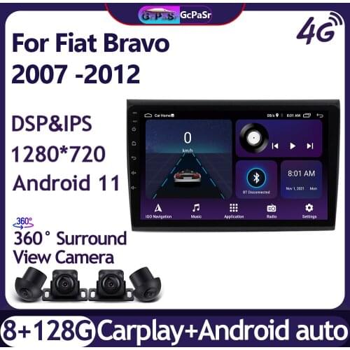 4G+64G Android10 IPS DSP For Fiat Bravo 2007 2008 2009 2010 2011 2012 Car Radio Multimedia Video Player Navigation GPS WIFI