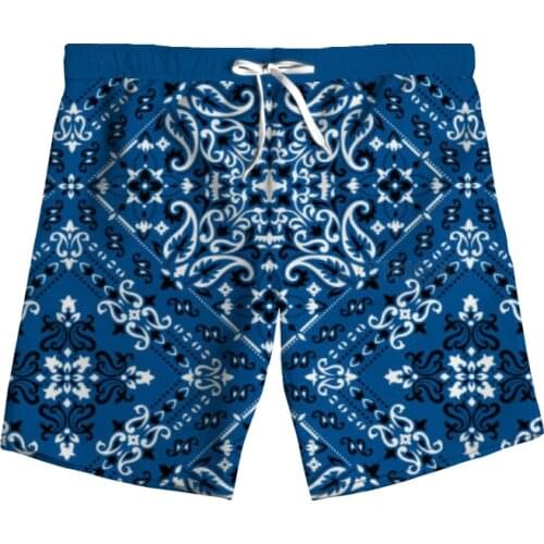 New Fashion 3D Print Paisley Bandana Woman Men Summer Beach Loose Shorts Casual Pants Polyester V5