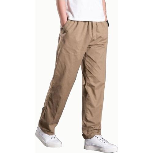 Spring Autumn Men safari style cargo pants pockets zipper plus size 6XL loose pants out door straight pants loose army green