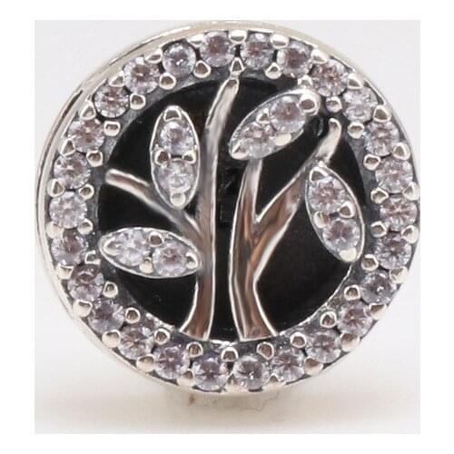 R Series S925 Sterling Silver Shining Leaf Tree Of Life Fixing Clip Fit Original Diy Bracelet