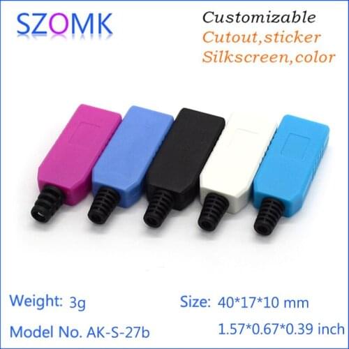 Szomk plastic usb enclosure project box LED usb flash drive (50 pcs) 40*17*10mm instrument enclosure diy pcb box plastic housing
