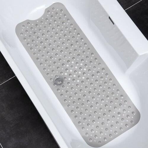 Bath Mat 100 x 40cm with Cupping Massage Bath Mat white anti-slip Material Extra-long shower mat Washable bathroom Rug