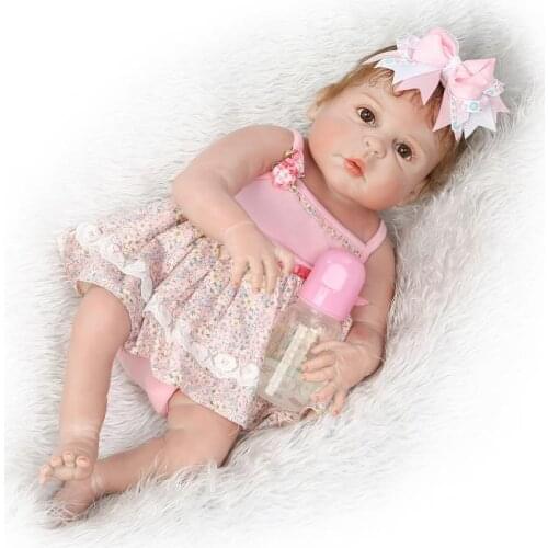 56cm 23inch Boneca Bebe Reborn Doll Full Body Reborn Girl Awake Boneca Reborn Silicone Completa Doll Brinquedos