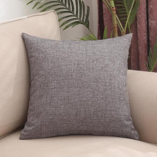 Linen Art Cotton Hemp Pillowcase Plain Car Sofa Cushion Cover Solid Color Office Simple Pillowcase Decorate
