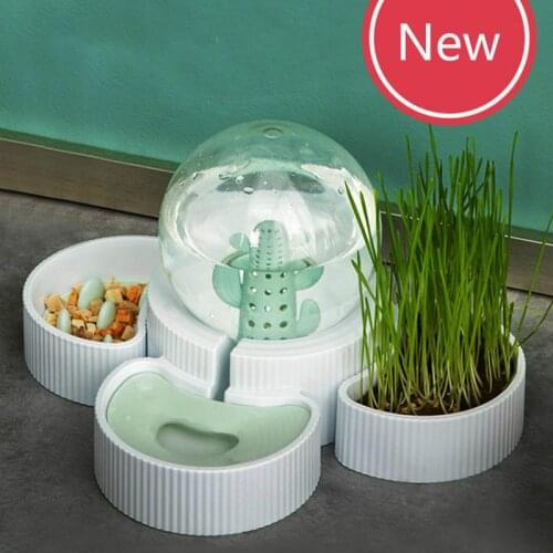 Pet bowl cat water bowl cat bowl food bowl anti-overturning double bowl ceramic waterer to protect the cervical spine