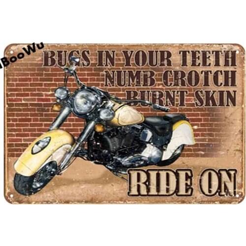 Motorcycle Poster Vintage Retro Metal Tin Plaque Signs Plate Pub Bar Garage Home Wall Decor 20x30cm