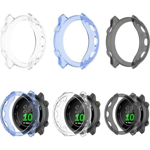 TPU Soft Edge Shell Glass Screen Protector Film Case Frame For Garmin Forerunner 158/55 Fr158 Fr55 Watch Protective Bumper Cover