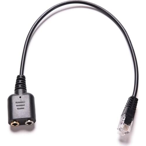 NEW 1PC Dual 3.5mm Audio Jack Female to Male RJ9 Plug Adapter Convertor Cable 25cm PC Headset Telephone Headset Cable