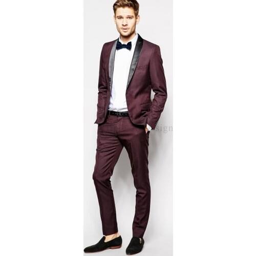 One Button Shawl Collar New Arrival Hot Selling Fashion Men Suits Tailor-Made High Quality Terno Masculino (Jacket+Pant+Bowtie)