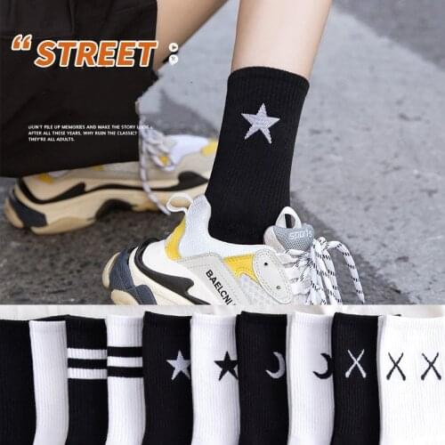 Jeseca New Fashion Harajuku Style Women Long Socks White Black Soft Cotton Underwear Sport Summer Warm Winter Cute Lingerie