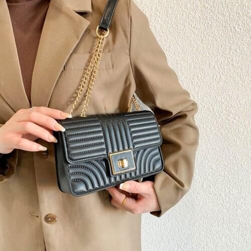 New Amboss PU Leather Crossbody Bags For Women 2021 Small Shoulder Handbag Simple Bag Female Luxury Chain Handbags And Purses