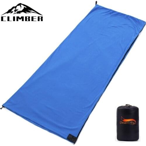 【New store 】 Fleece Sleeping Liner for Adult Kid 3 Seasons Ultralight Sleeping Blanket with Sack Camping Folding Sleeping Bag