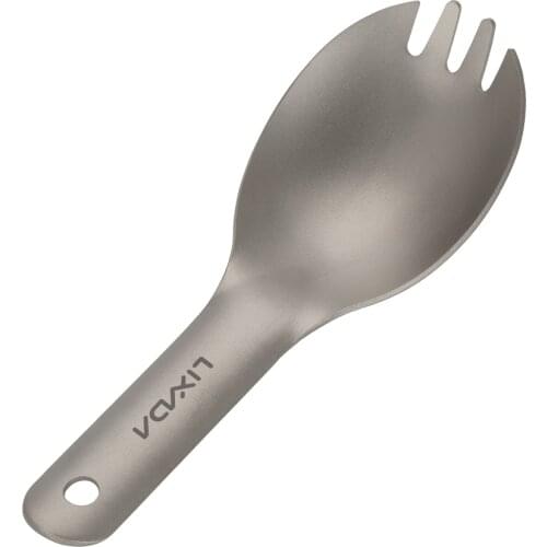 Outdoor Camping Equipment Lixada Titanium Spoon Fork Short Handle Cookware Spork Ultralight Children Baby Spork Picnic Flatware