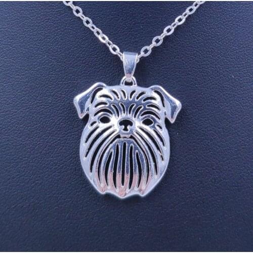 Brussels Griffon Chain Necklace Dog Animal Pendant Gold Silver Plated Jewelry For Women Male Female Girls Ladies Kids N120