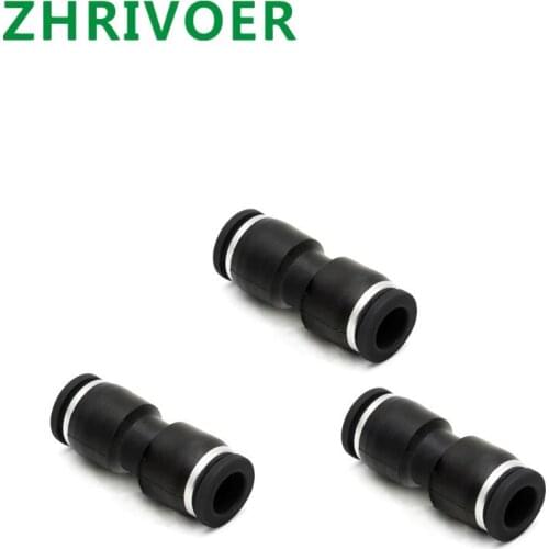 Tube Straight Push in Pneumatic Connector One Touch Union Quick Fittings Black Air Water Tube Fittings 4 6 8 10 12 14 16mm