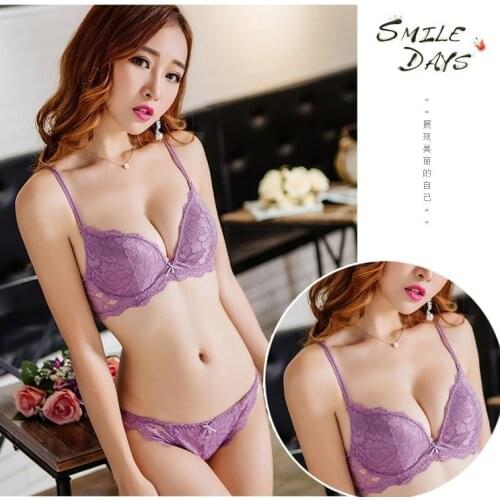 Sexy Deep V Lace Bra Set Embroidery Black Extreme Push Up Boost Bra Brassiere Sweet Comfy Lingerie Padded Bra Lot 32-38A/B/C DN