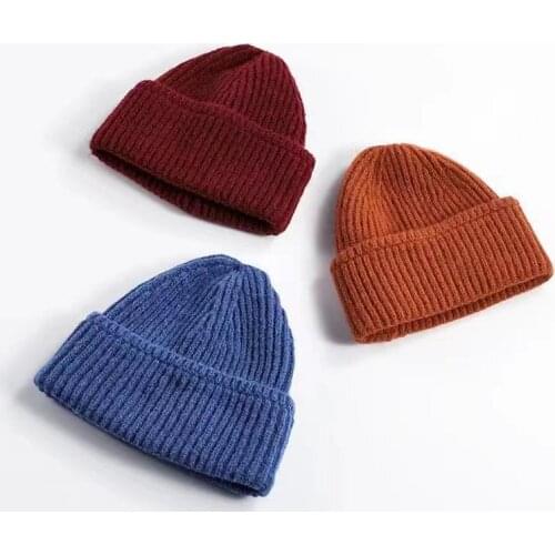 VISROVER 7 colorways Autumn unisex solid color acrylic winter beanies best match bonnet acrylic woman Warm winter skullies gift