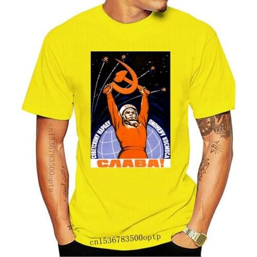 Soviet Tshirt Sputnik Gagarin Space Ussr Cccp Vintage Poster For Youth Middle-Age The Old Tee Shirt