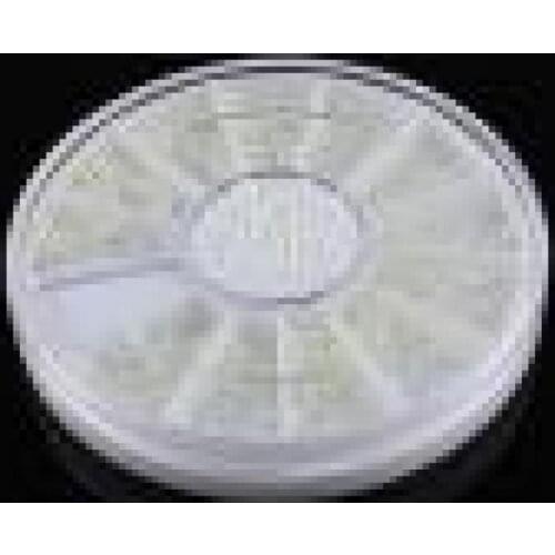 3 Sizes Nail Art Wheel White Faux Pearl Nail Decorations DIY Decal Manicure Tool Nail Rhinestone Accessory Nail Glitter In Wheel