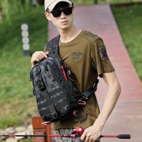 Outdoor Men Women Single Shoulder Fishing Bags Army Tactical Waterproof Leisure Camouflage Backpacks Fishing Gear Hunting Pack