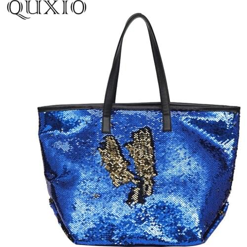 High Capacity Sequin Women Handbags 2019 Summer New Fashion Casual Tote Bag For Ladies Simple Female Shoulder Messenger Bags