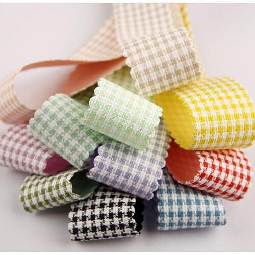 1" 25MM/1.5" 38MM Wavy Lace Double-Sided Houndstooth Lattice Stripes Ribbon DIY Crafts Hair Bow Handmade Webbing Materials Tape