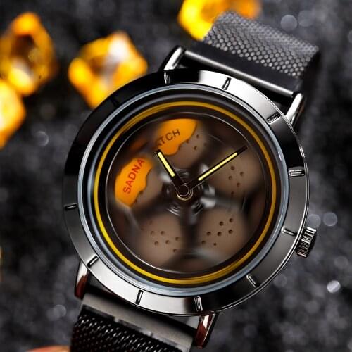 SANDA 2020 Hot Sell Men Watch Unique 360° Rotating Dial Wheel Watches Magnet Clasp Waterproof Quartz Movement Gift Relógio 1022