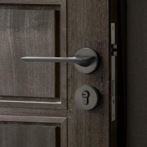 Nordic Door Lock Indoor Bedroom Door Lock Mute Door Lock American Black Gray Split Lock Handle Lock New Simple