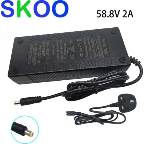 58.8V 2A Li ion Battery Charger Electric Scooter Charger DC Port Bicycle Electric Vehicles Golf cart 52V Battery Charger