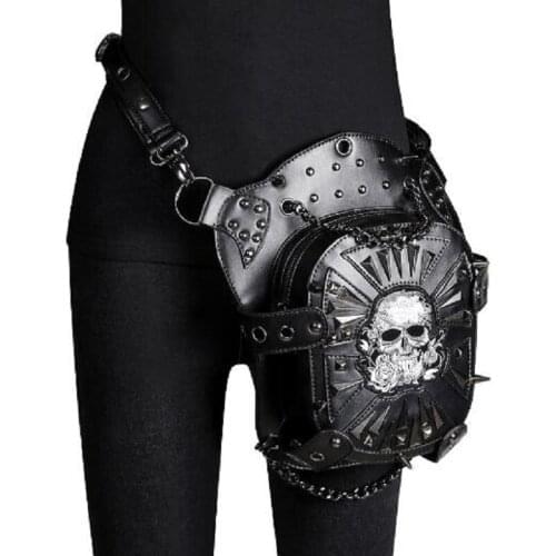 Mobile Phone Waist Bag Fanny Packs Pack For Women Gothic Motorcycle Steam Punk Waist Leg Hip Belt Banana Messenger Shoulder Bag