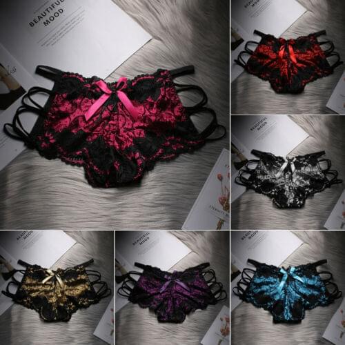 Women Sexy Lace Panties G-String Cross strap Briefs Flower Thongs Sex Panty Underwear For Woman Knickers Female Panties