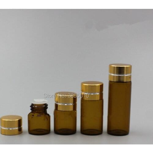 1ml/2ml/3ml/5ml Glass Essential Oil Bottle With gold aluminum cap.Essential Oil Container,mini container,sample bottle F548