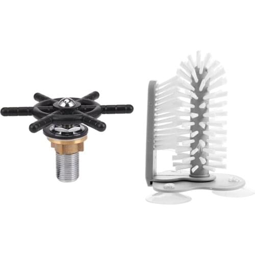 1 Pcs Bar Beer Glass Steaming Pitcher Rinser, Rinser & 1 Pcs Sink Suction Cup Base Cleaning Bottle Glass Brush