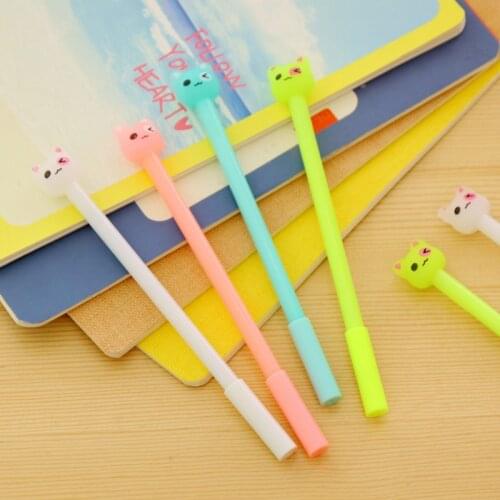 1 pcs/lot Creative Kawaii stationery cute luminous cat 0.38mm gel pen student supplies Escolar School Supplies