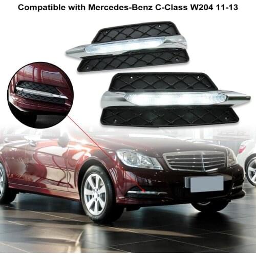2Pcs LED DRL High Brightness Waterproof 0.5W 90-120LM/W Daytime Running Bulb Fog Light Compatible with Mercedes-Benz C-Class W20